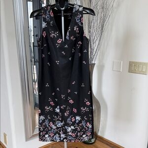 Floral Black Sleeveless Dress/Top